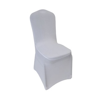 White Stretch Chair Cover Low Arch