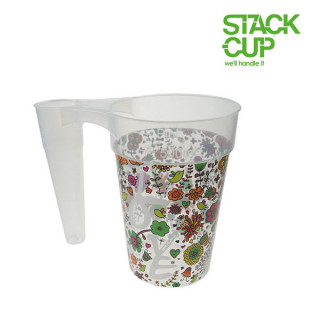 STACK-CUP™ Love Your Festival Polypropylene Reusable Half Pint To Line (12oz)