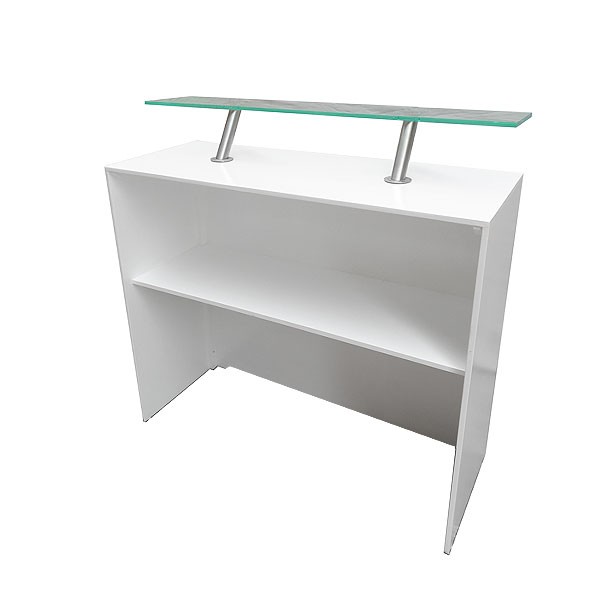 Modular White Back Bar Unit 500 With Perspex Shelf