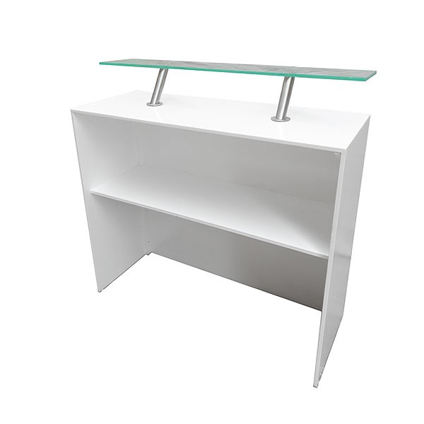 Modular White Back Bar Unit 450 With Perspex Shelf