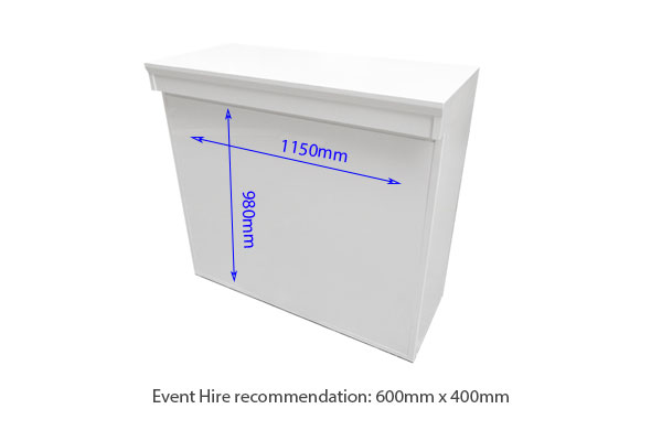 Modular White Linear Reception Desk Hire