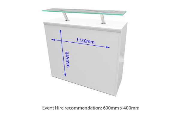 Modular White Reception Desk 450 With Perspex Shelf
