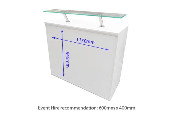 Modular White Reception Desk 500 With Perspex Shelf