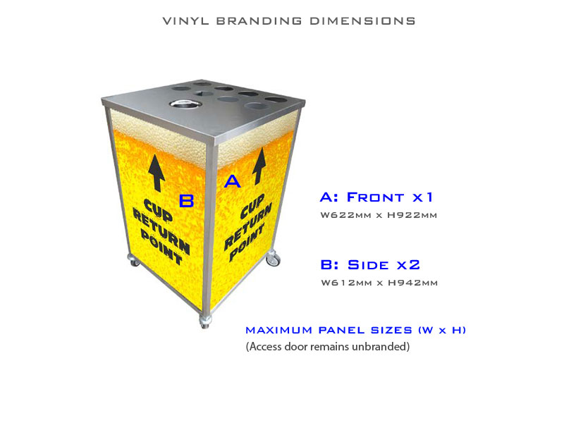 Reusable Cup Returns Point vinyl dimensions