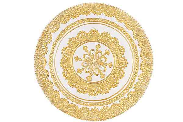 *NEW* Patterned gold glass charger plates