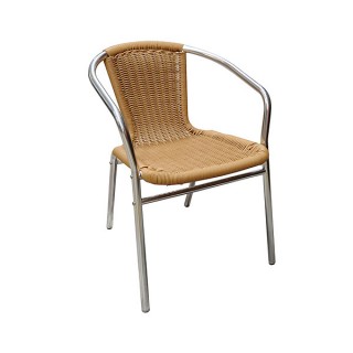 Wicker & Aluminium Cafe Chair