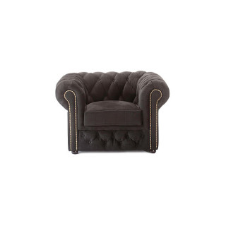 Black Fabric Chesterfield Armchair