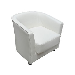 Monaco White Leather Club Chair