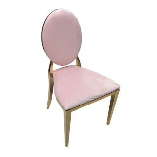 Gold Louis Chair - Blush Pink Fabric