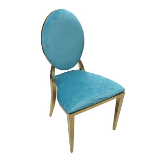 Gold Louis Chair - Teal Fabric