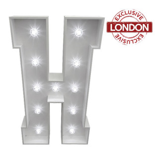 White 4ft Light Up Letter - H