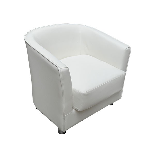 Monaco Club Chair White Leather