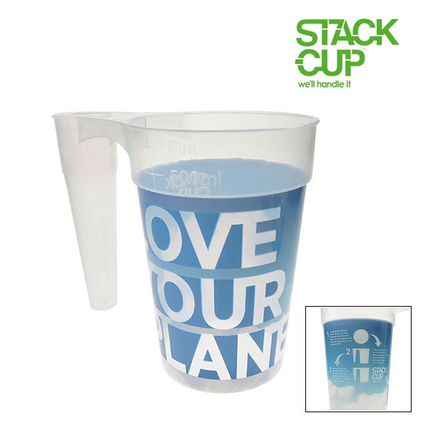 STACK-CUP™ Love Your Planet Polypropylene Reusable Pint To Line (22oz) + Deposit Scheme