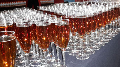 Christmas Champagne Flute Hire