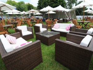 outdoor furniture hire for flower shows