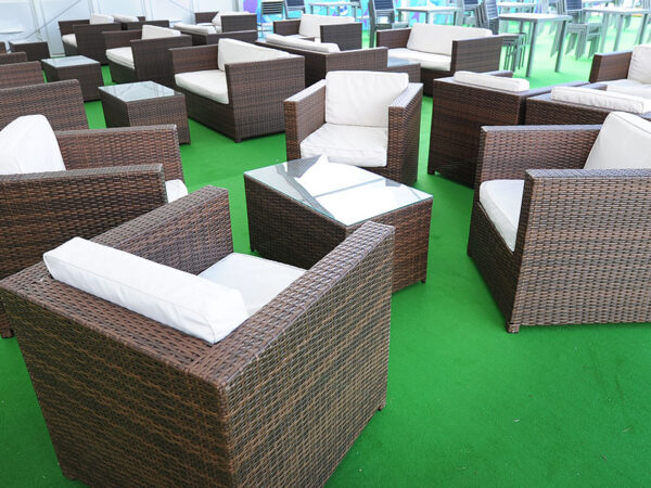 chelsea rattan armchairs and coffee tables