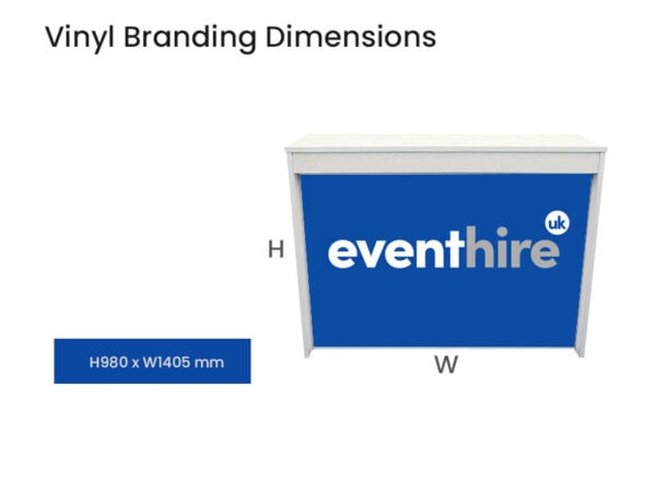 branding dimensions for white reception desk