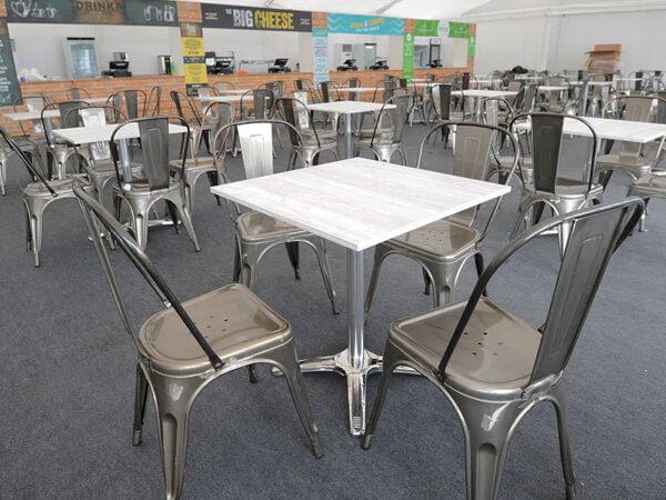 jem bistro tables with tolix chairs