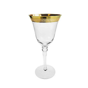Patterned Gold Rim Wine Glass 7oz