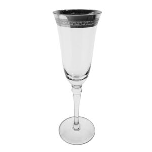 Patterned Silver Rim Champagne Glass 7oz