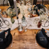 mattone plates one rustic trestle table