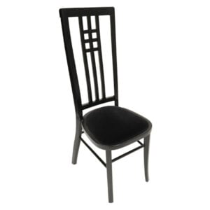 Black Calcutta High Back Chair with black seat pad