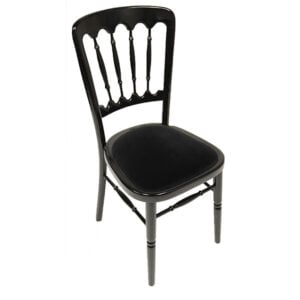 black napoleon chair with black seat pad