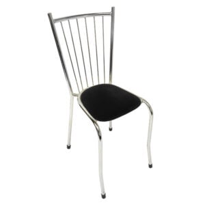 chrome metro chair with black seat pad