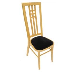 natural calcutta chair with black seat pad