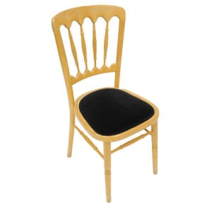 natural napoleon chair with black seat pad