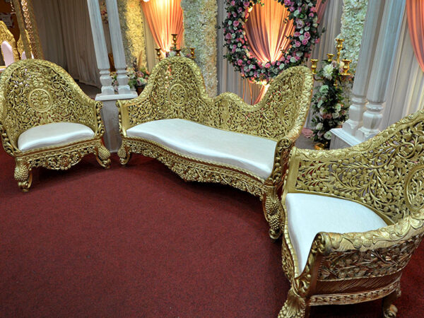 R11046 R11047 ornate gold sofa armchair
