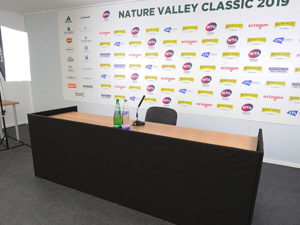 press conference table hire