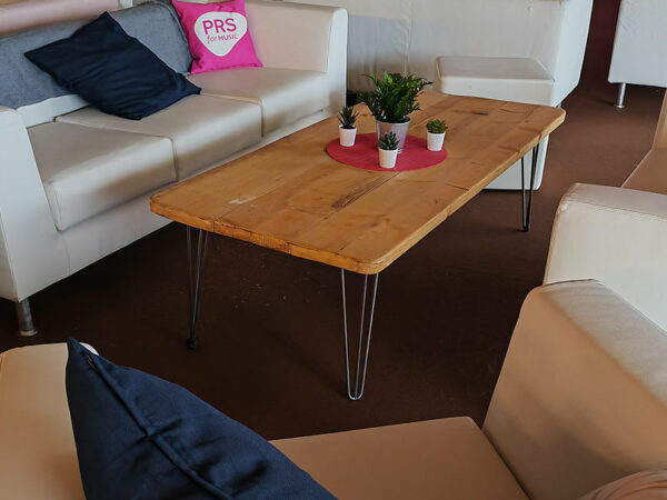 rectangular plank coffee table hire