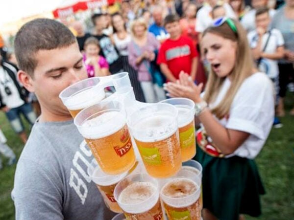 stack-cups full of beer