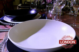 Mattone black and white dinner bowls