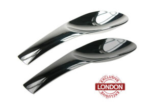 Stainless steel & black tasting spoons