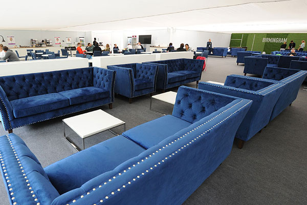 Blue Marlborough sofas & armchairs for VIP lounges