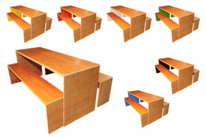 Contemporary dining table & bench sets
