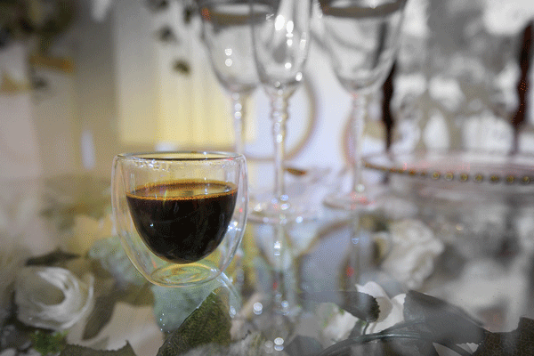 Double walled espresso glass