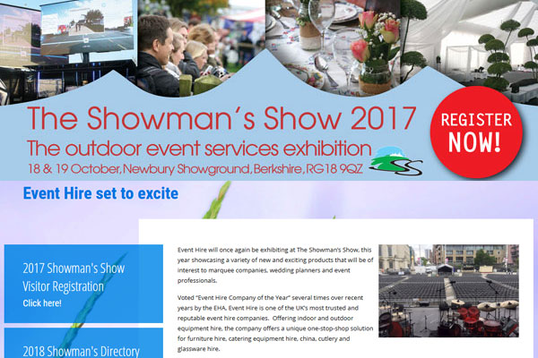 Event Hire UK 'set to excite' at The Showman's Show