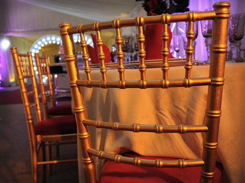Gold Chiavari wedding chair hire