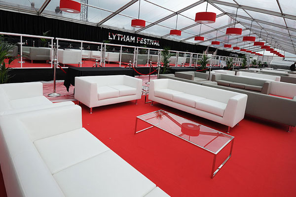 Hire modern leather sofas for VIP hospitality lounges