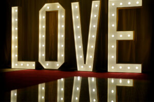LOVE sign for weddings