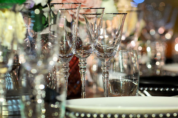 Luxury event glassware hire