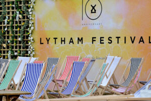 Multi-coloured deckchairs create relaxed & informal areas