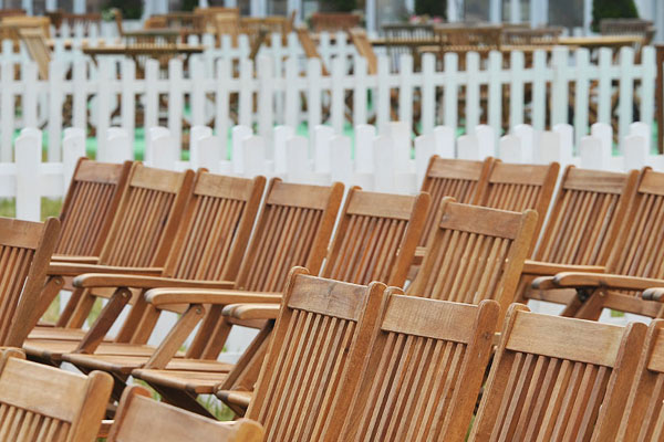How suitable is hardwood furniture for outdoor events?