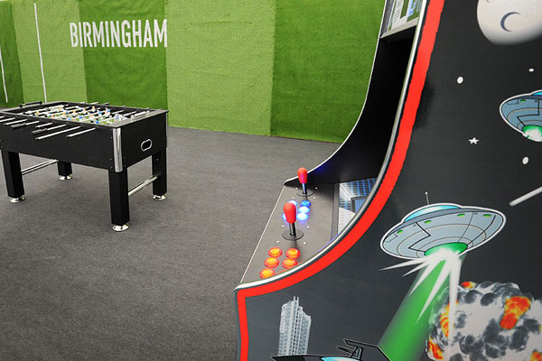 Pool tables, arcade machines & table footballs for players lounges