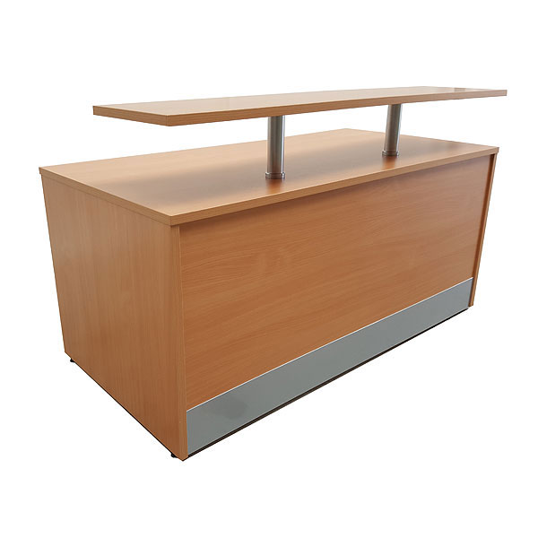 Reception desk with front shelf