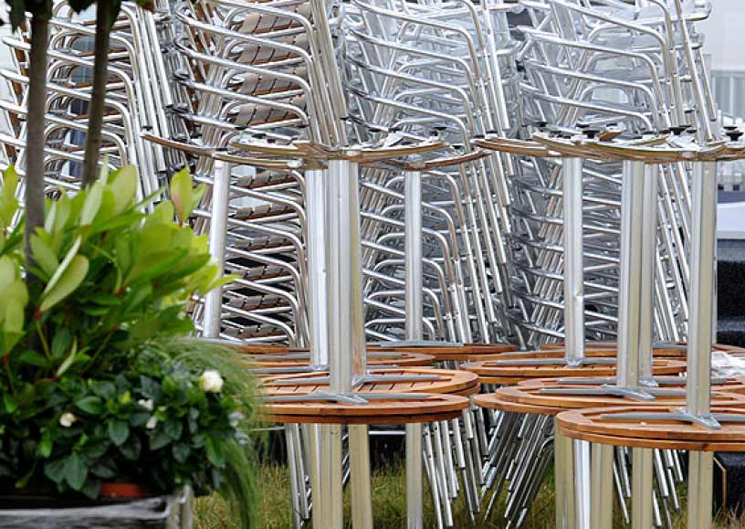 Outdoor teak & aluminium furniture hire