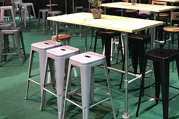 Tolix stools for modern event styling